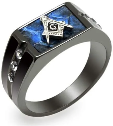 Miniatura 2 de Anillo Masónico Masónico Masónico de Acero Inoxidable para Hombre - Grabado Gratis