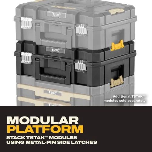 Miniatura 3 de DEWALT TSTAK II - Caja de herramientas, caja de almacenamiento de herramientas con parte superior plana, caja organizadora con capacidad para hasta