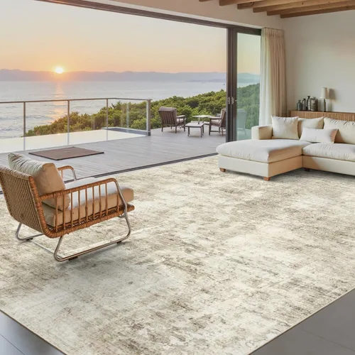 Miniatura 120 de Alfombra de pasillo Soalmost 2'6" x 10' lavable, alfombra antideslizante para cocina, baño, lavandería, alfombras vintage ultra delgadas para Beige