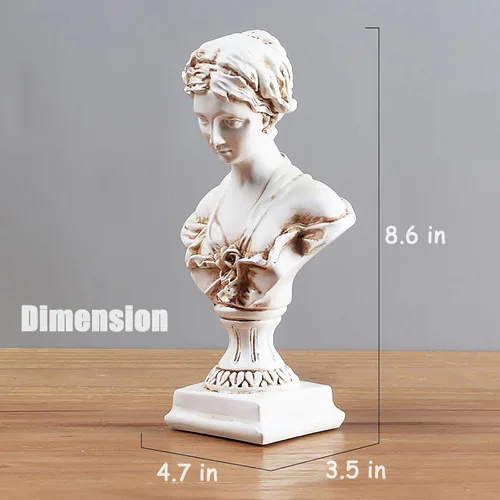 Miniatura 3 de Estatua griega de la diosa de Venus de 8.6 pulgadas, mitología griega romana clásica, estatua de busto de cabeza, estatua de resina para el hogar