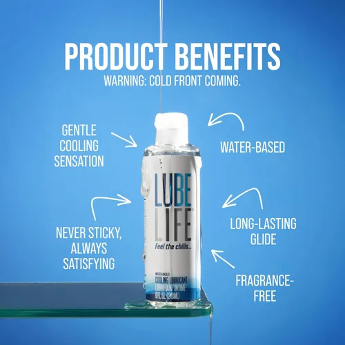 Miniatura 5 de LubeLife Lubricante personal refrescante a base de agua, sensación de hormigueo fresco para hombres, mujeres y parejas, 8 onzas líquidas