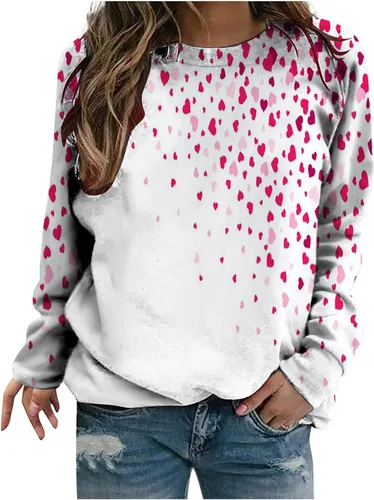 Miniatura 38 de Sudadera de manga larga con estampado de leopardo y corazón para mujer, para el día de San Valentín, sin botones, para niñas, regalos