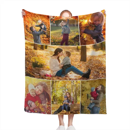 Miniatura 10 de Mantas personalizadas con fotos, manta personalizada de collage de fotos, manta personalizada para parejas, con mis propias fotos, regalos de Foto 1