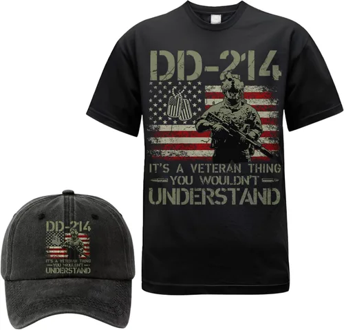 Miniatura 8 de Camiseta personalizada del 250 aniversario de Estados Unidos, camiseta patriótica veterana con juego de gorra, regalo para soldados retirados