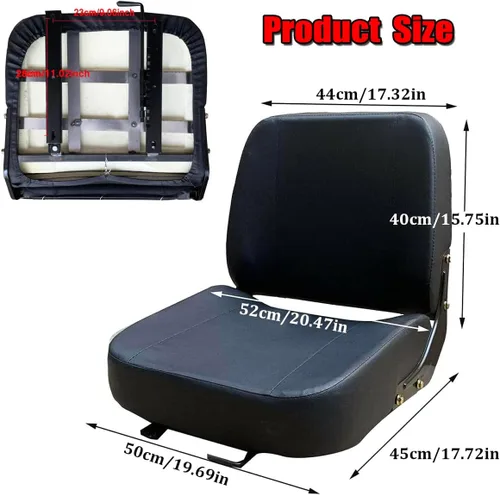 Miniatura 2 de Asiento universal de carretilla elevadora asiento de tractor con pista deslizante ajustable y bolsa de herramientas, para excavadora Skid Loader