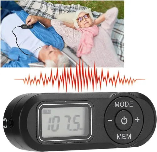 Miniatura 2 de LJCM Radio FM portátil negra, DSP 1.1 pulgadas LCD Digital FM Radio reproductor de música con auriculares para caminar, trotar, hacer ejercicio