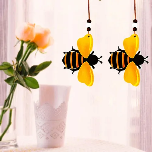 Miniatura 6 de 10 adornos de abejorros de madera, recortes de abejorros, decoraciones para bandeja de árbol, corona, festival de Navidad, letrero de abeja