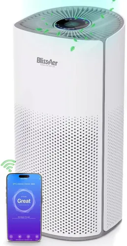 Kery Plus - Purificadores de aire para el hogar, habitación grande, mascotas de hasta 1800 pies cuadrados, WiFi inteligente y control de voz,