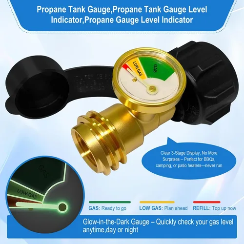 Miniatura 2 de Medidor de tanque de propano, indicador de nivel de tanque de propano, medidor de propano universal para tanque LP de 5 a 40 libras, medidor