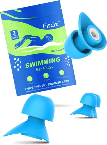 Miniatura 16 de Tapones para los oídos de natación para adultos, 2 pares de tapones impermeables para los oídos para nadadores, hombres, mujeres, lavables