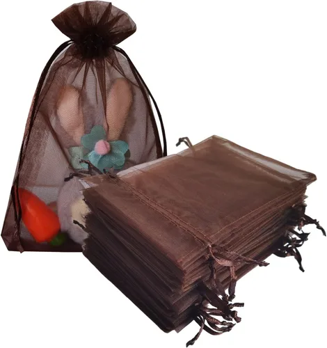 Miniatura 43 de Bolsas de Regalo de Organza 100 Piezas con Cordón 4x6 pulgadas Azul Marino para Baby Shower, Cumpleaños de Niña, Recuerdos de Fiesta, Boda