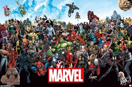 Miniatura 13 de Marvel Comics The Marvel Lineup - Póster de pared, 34 pulgadas de largo x 22.4 pulgadas de ancho, versión enmarcada de madera de granero Versión