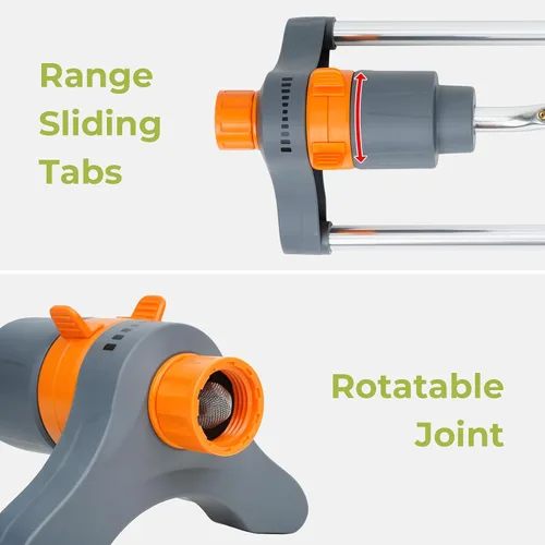 Miniatura 5 de Rociador oscilante duradero para patio y jardín, aspersor oscilante con rociador ajustable, riego de jardín y césped de gran área