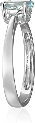 Miniatura 2 de Anillo de compromiso con solitario ovalado de oro blanco, de 10K. Tamaño 7
