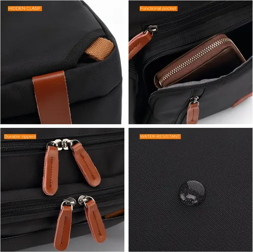 Miniatura 6 de CoolBELL Mochila convertible tipo mensajero, bolsa de hombro, funda para laptop, bolso de mano, maletín de negocios, mochila de viaje