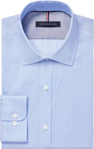 Miniatura 3 de Tommy Hilfiger Camisa de vestir para hombre ajuste delgado sin rayas de hierro