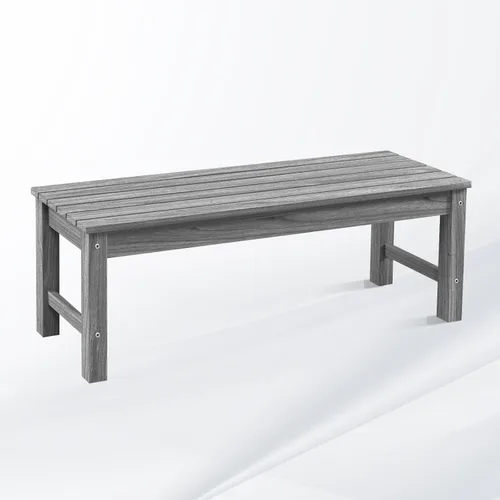 Miniatura 21 de Psilvam Banco para exteriores, banco de porche de madera de polietileno para dos personas, banco de jardín resistente a la intemperie que nunca se