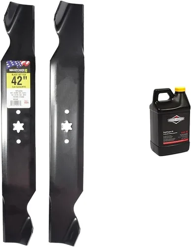 Miniatura 12 de MaxPower 561548B Juego de 2 cuchillas para muchos cortadoras MTD de 42 pulgadas, Cub Cadet, Troy-Bilt Sustituye a OEM #s 742-04308, 942-04308