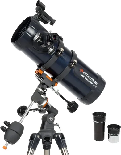 Miniatura 2 de Celestron - Telescopio newtoniano AstroMaster 114EQ, óptica de vidrio totalmente recubierta - Trípode de altura ajustable - Paquete de software