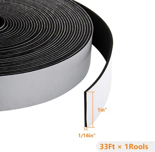 Miniatura 2 de Cinta de espuma de alta densidad en rollo, 1 pulgada x 1/16 pulgadas (1.5mm), sello para burlete de puerta y aislamiento, 33 pies de largo