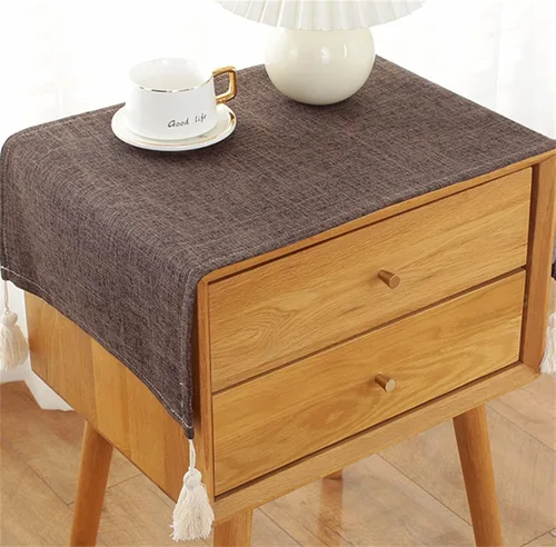 Miniatura 11 de Mantel de tela para mesita de noche, antideslizante, a prueba de polvo, gabinete de TV, refrigerador, lavadora, toalla cuadrada universal pequeña