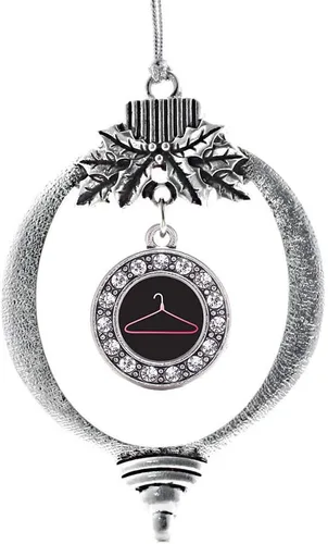 Miniatura 103 de Inspired Silver - Twin One - Adorno festivo de Navidad de plata - Adorno festivo de árbol de Navidad con dije de círculo y circonita cúbica