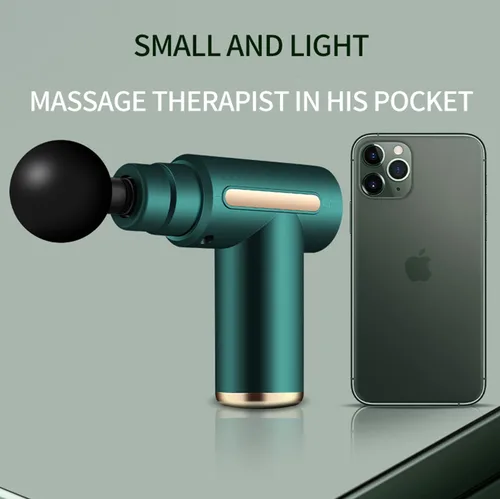 Miniatura 2 de Pistola de masaje de tejido profundo, pistola de masaje portátil con 4 cabezales de masaje intercambiables para alivio muscular profundo y Negro