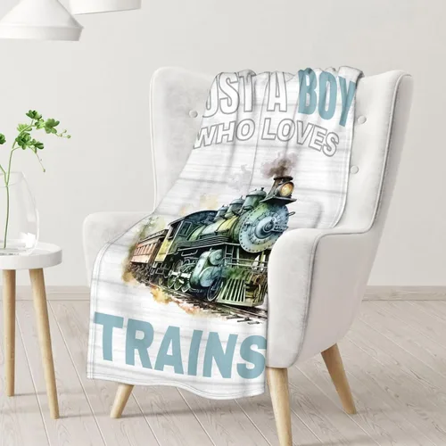 Miniatura 2 de Manta de tren – Suave, mullida y cálida – Manta pequeña de 30 x 40 pulgadas para sofá, oficina – Manta blanca linda manta de regalo para niños