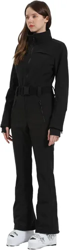 Miniatura 94 de GSOU SNOW Traje de esquí para mujer, traje de nieve delgado de una pieza, chaqueta de nieve, impermeable, resistente al viento, deportes al aire