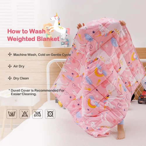 Miniatura 4 de Sivio - Manta con peso de 100% algodón, manta con peso de 7 libras, de 41 x 60 pulgadas, manta pesada transpirable suave lavable para siesta en casa