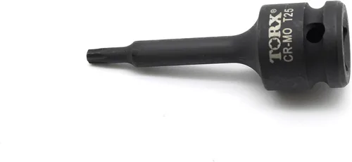 TEMO T25 3 pulgadas de largo Torx Star 6 puntos Negro Impact Bit Socket Herramienta de reparación automática 1/2 pulgada Square Drive