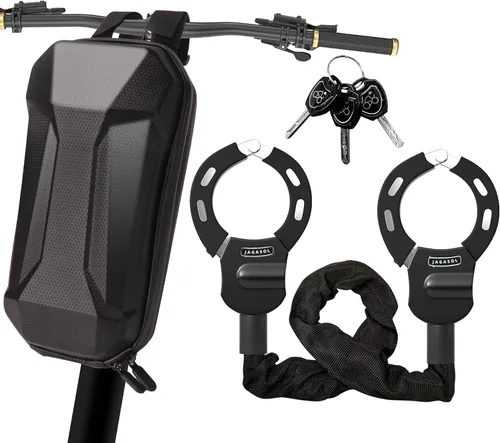 Miniatura 10 de Cerradura eléctrica para scooter, cerradura de bicicleta de alta seguridad con 3 llaves, cadena de bloqueo de bicicleta resistente de 0.71 pulgadas