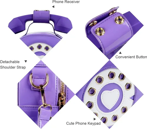 Miniatura 32 de Oweisong Divertido bolso de teléfono para mujer, bolso cruzado de hombro con asa superior para teléfono