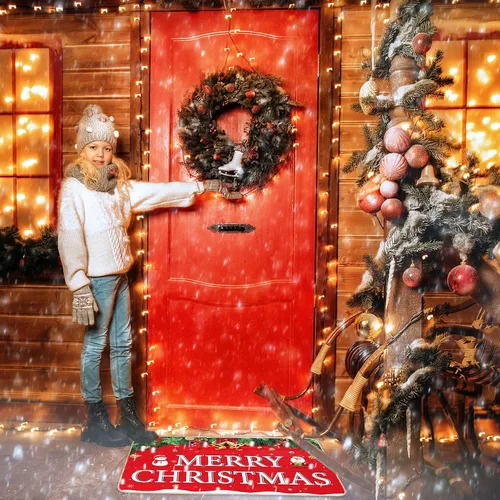 Miniatura 4 de Nuanchu Tapete de puerta de entrada para interiores y exteriores, antideslizante, parte trasera de goma, divertido decorativo de Navidad para casa