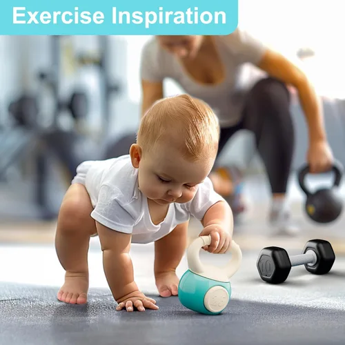 Miniatura 2 de iPlay, iLearn Baby First Gym - Juego de sonajeros de dentición para bebés de 3 a 6 a 12 meses, juguete sensorial de entrenamiento para recién