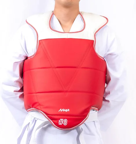 Miniatura 3 de AAMA Protector de pecho de taekwondo reversible sólido estilo olímpico
