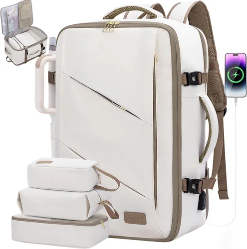 Miniatura 28 de LOVEVOOK Peersonal - Mochila de viaje extra grande de 40 L, bolsa de artículos Peersonal aprobada por vuelo, resistente al agua, mochila de 17 Azul