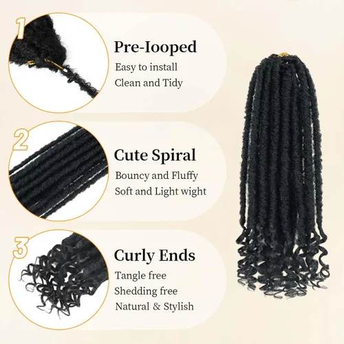 Miniatura 5 de 6 paquetes de cabello de ganchillo Goddess Locs, locs falsos rectos de 12 pulgadas para ganchillo, extensiones de cabello sintético suave rizado