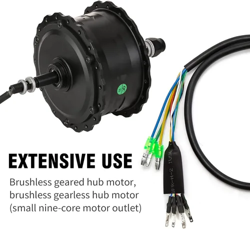Miniatura 4 de Conector de cable Ebike 9 Pin 23.6 in Cable de motor macho Adaptador de motor eléctrico de bicicleta con sensor Hall Piezas de conversión Ebike