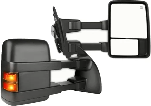 Miniatura 33 de Juego de montaje de espejos laterales Compatible con 1987-2002 para Jeep Wrangler con puerta media, plegable manual, espejo negro manual texturizado