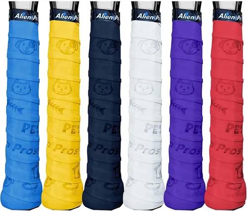 Miniatura 13 de ALIEN PROS Cinta de Agarre para Raqueta de Tenis (6 Agarres) Precortada y Sensación Seca Overgrip de Diseño para Tenis de Alto Rendimiento