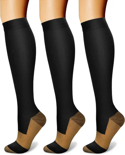 Miniatura 149 de CHARMKING - Calcetines de compresión para mujeres y hombres (3 pares), 15-20 mm Hg, el mejor apoyo para atletismo, running o ciclismo, mejora