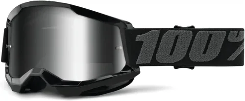 100% STRATA 2 Gafas - Gafas deportivas para motocross y ciclismo de montaña - Gafas para ciclistas - Gafas de motocross para hombres - Negro, lente