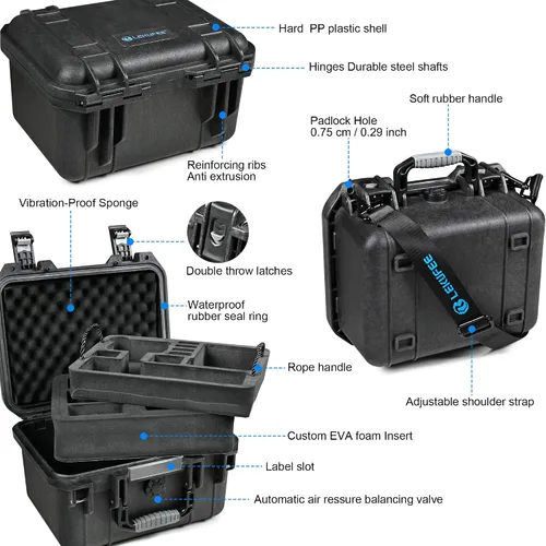 Miniatura 3 de Lekufee Funda rígida impermeable para GoPro Hero 13/12/11/10/9/8, LIT Hero, Hero 4K, Gopro Volta, Media Mod, Creator Edition y más accesorios