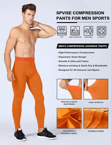 Miniatura 86 de SPVISE Pantalones de compresión para hombre, leggings para deportes, gimnasio, mallas atléticas frescas y secas, capa base para correr, fútbol
