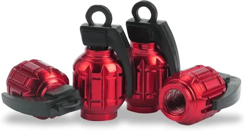 SINGARO Tapón de válvula de neumático de aluminio, impermeable y a prueba de polvo, accesorios universales para SUV, automóvil, bicicleta y Rojo1