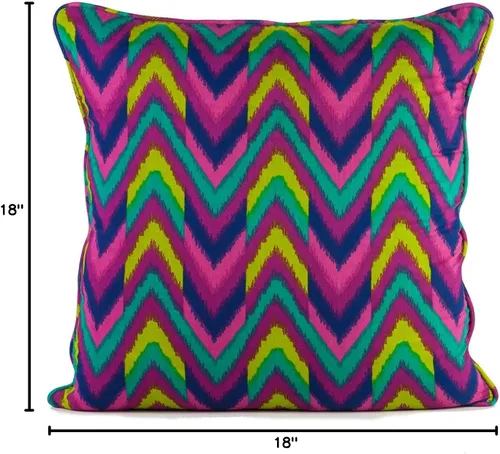 Miniatura 2 de Almohada, estampado de zigzag morado pavo real
