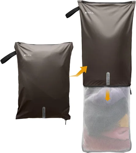 Bolsa de lavandería de malla para viajes, gimnasio, universidad y campamento, organizador grande de ropa sucia lavable con cremallera con tela
