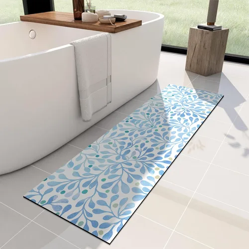 YIHOUSE Tapete de baño fino súper absorbente, de secado rápido, delgado, para debajo de la puerta, tapete con parte trasera de goma antideslizante,