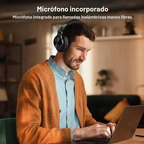 Miniatura 5 de OneOdio A70 Auriculares Bluetooth para oído, auriculares inalámbricos con 72H de tiempo de reproducción, de alta resolución, micrófono incorporado